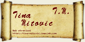 Tina Mitović vizit kartica